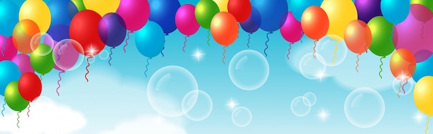 Colorful Decorative Element With Balloons