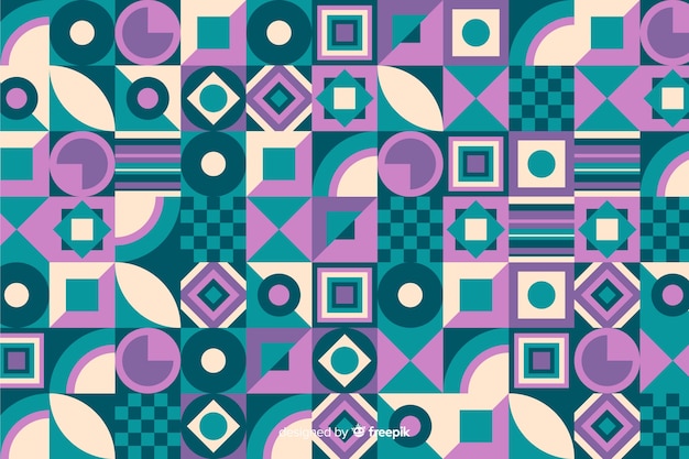 Colorful decorative geometric mosaic background