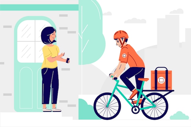 Colorful delivery concept illustrated