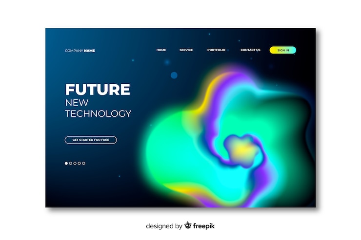 Free Vector colorful delusion abstract landing page