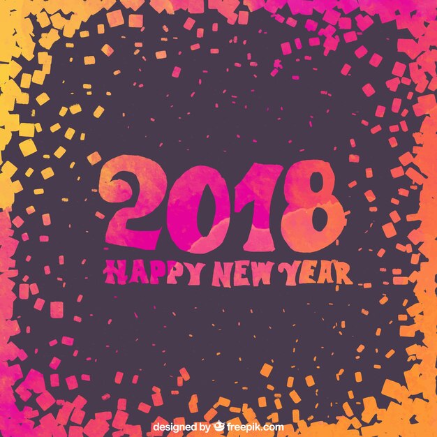 Colorful design for new year 2018