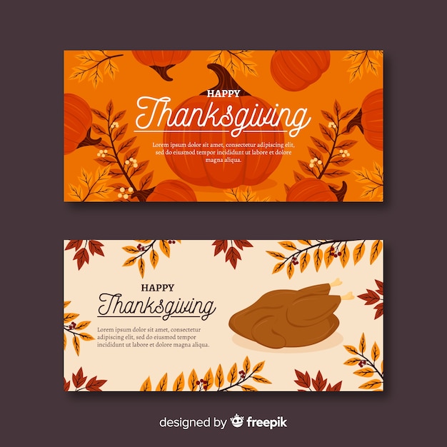 Colorful design for thanksgiving banners