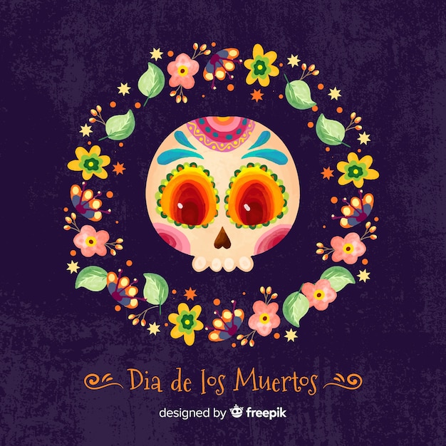 カラフルなdíade muertosの背景