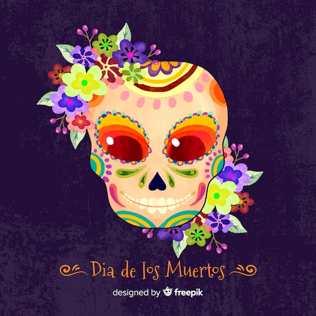 Free vector colorful día de muertos background