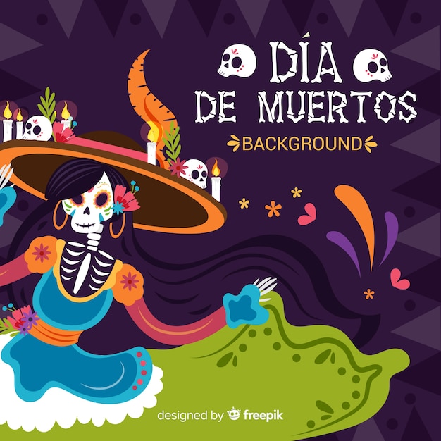 Colorful día de muertos background