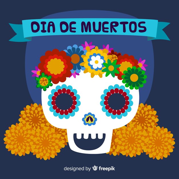 Colorful día de muertos background