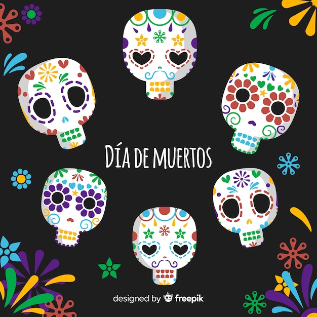 Красочный фон на muertos