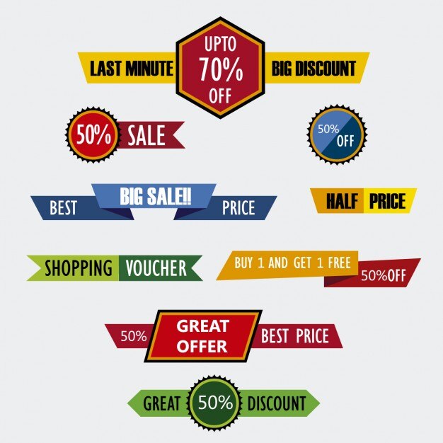 Colorful discount labels