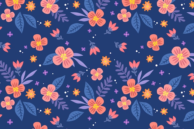 Colorful ditsy floral background