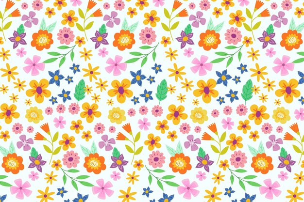 Colorful ditsy floral background