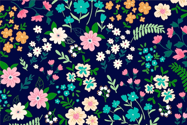 Free vector colorful ditsy floral background