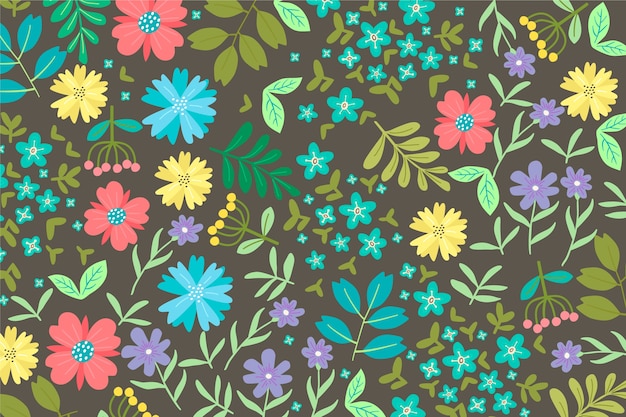 Colorful ditsy floral pattern