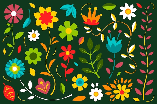 Free vector colorful ditsy floral print background concept