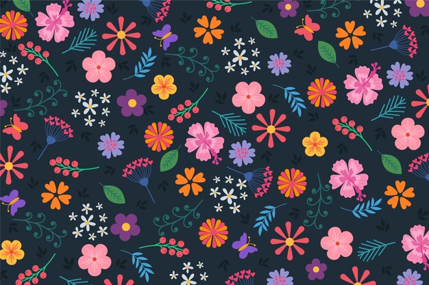 Free vector colorful ditsy floral print background