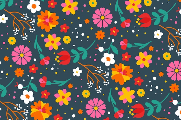 Colorful ditsy floral print background