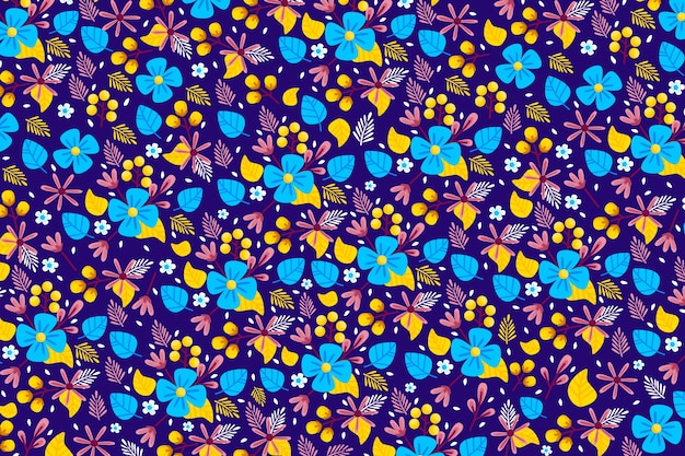 Free vector colorful ditsy floral print background