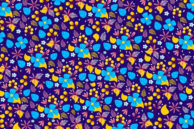 Colorful ditsy floral print background