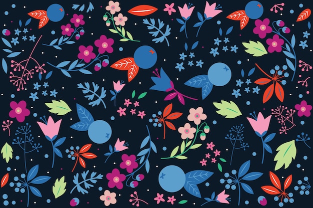 Colorful ditsy floral print background