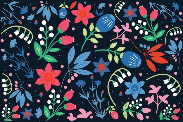 Free vector colorful ditsy floral print background