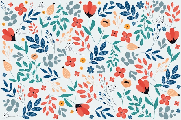 Colorful ditsy floral print background