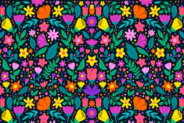 Colorful ditsy floral print background