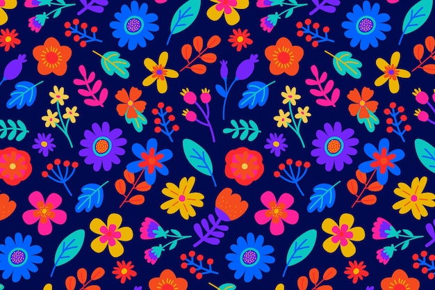 Free vector colorful ditsy floral print background