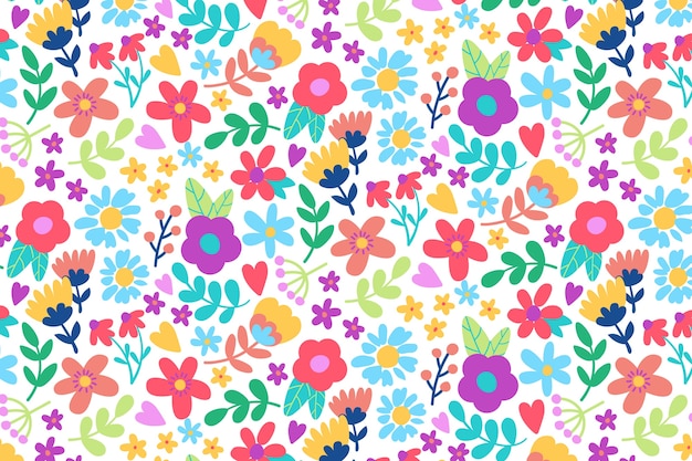 Colorful ditsy floral print background