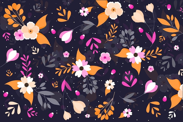 Colorful ditsy floral print background