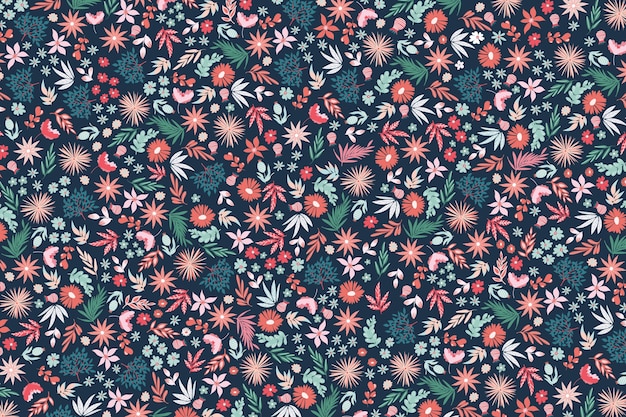 Colorful ditsy floral print background