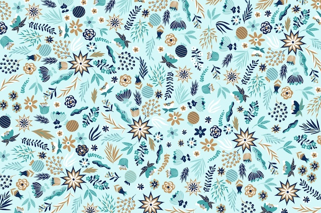 Colorful ditsy floral print background