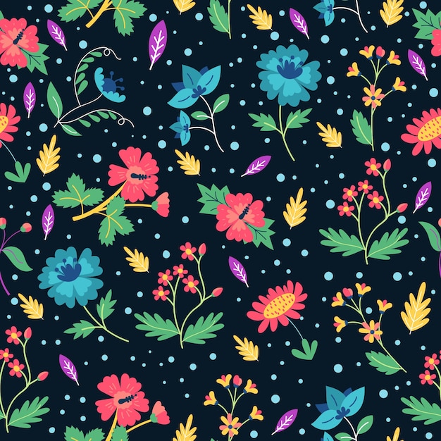 Colorful ditsy floral print background