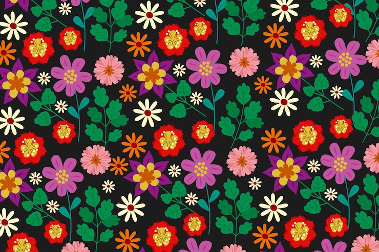 Free Vector colorful ditsy floral print background