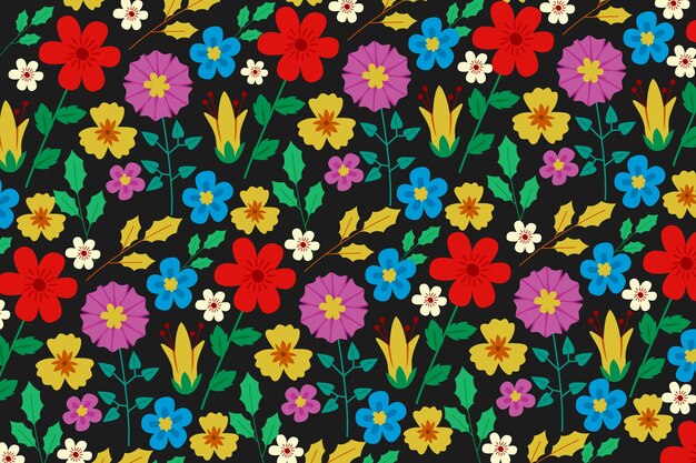 Colorful ditsy floral print background