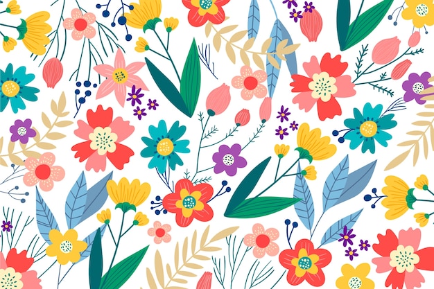 Colorful ditsy floral print background