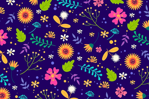 Colorful ditsy floral print background