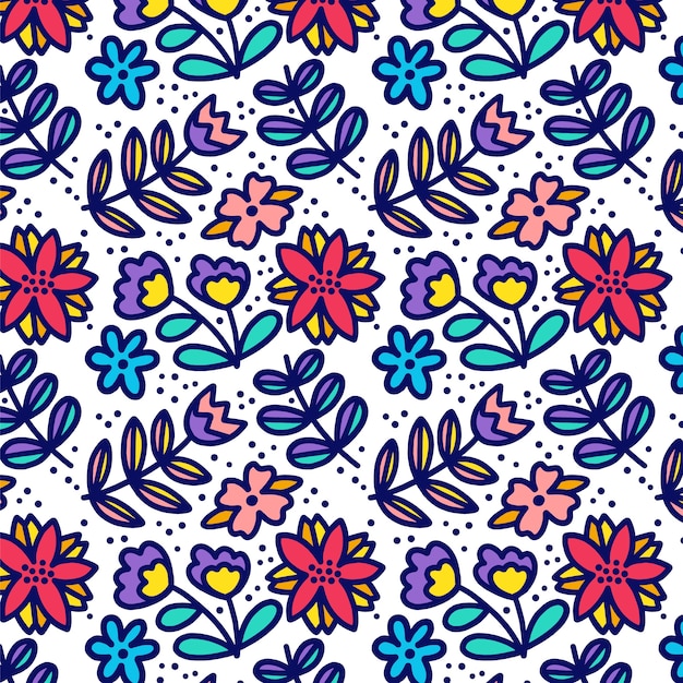 Free vector colorful ditsy floral print background