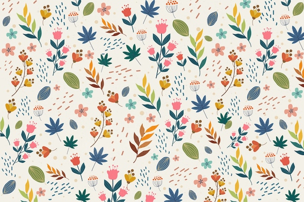 Free vector colorful ditsy floral print background