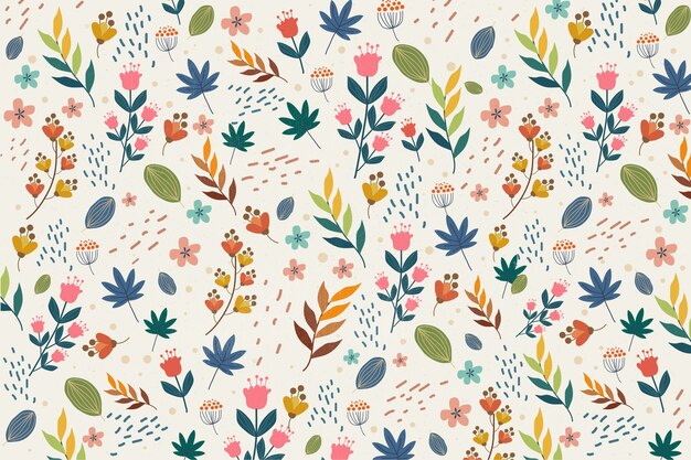 Colorful ditsy floral print background