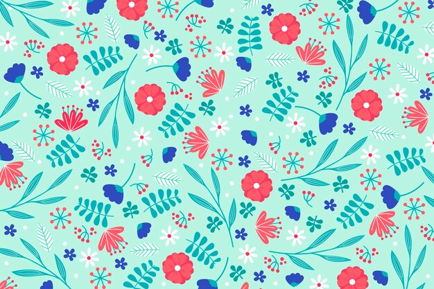Colorful ditsy floral print background design Vector | Free Download