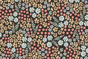 Free vector colorful ditsy floral print wallpaper concept