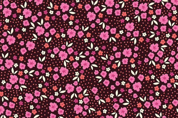 Colorful ditsy floral print wallpaper theme