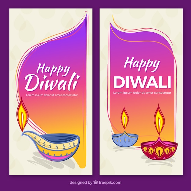 Colorful diwali banner