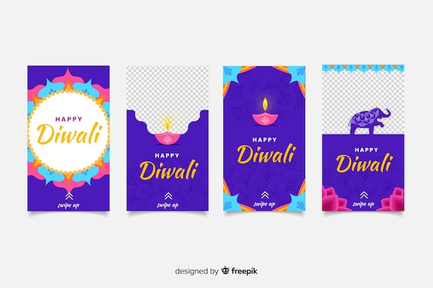 Colorful diwali instagram stories