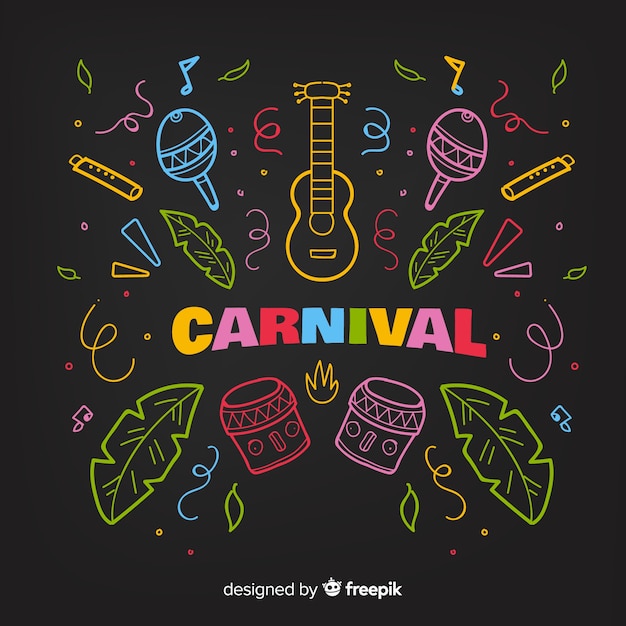 Colorful doodle carnival background