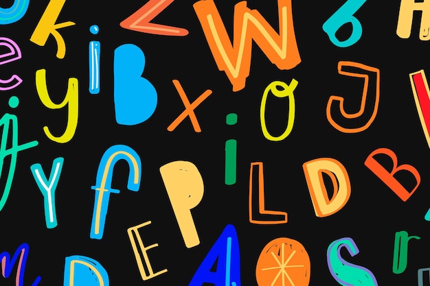 Free vector colorful doodle font patterned background