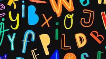 Free vector colorful doodle font patterned background