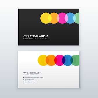 Творческих красочных кругов чистой визитной карточки дизайн