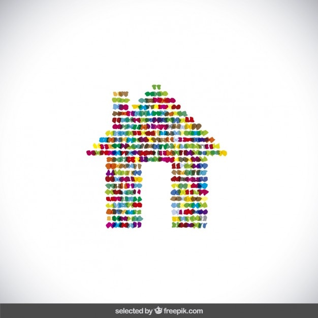 Free vector colorful dotted house logo