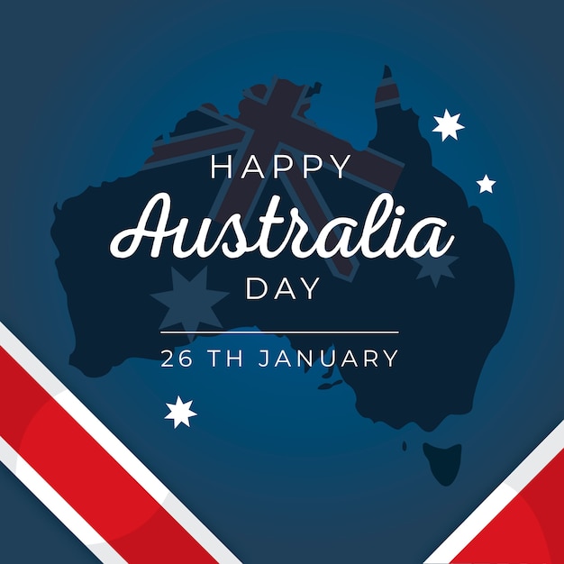 Free vector colorful draw for australia day