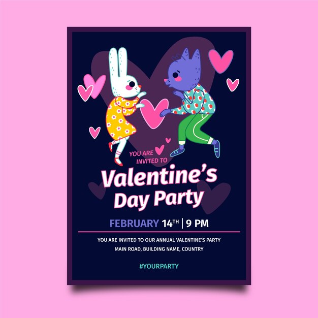 Sorteggio colorato con san valentino festa poster